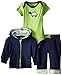 Yoga Sprout Baby-Boys 3 Piece Turtle Hoodie Bodysuit and Pant Set