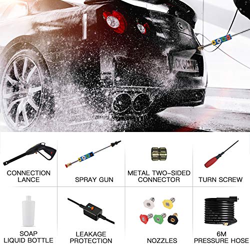 Suyncll 3800 PSI 2.8GPM Electric Pressure Washer Electric Power Washer with Soap Bottle and Hose Reel (Blue)