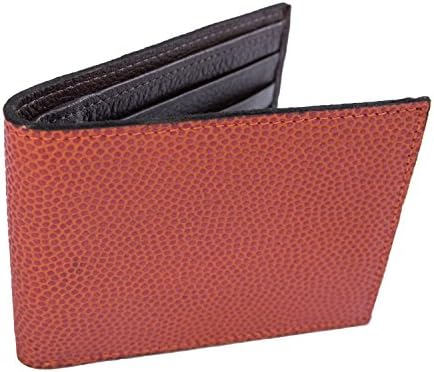 Genuine Basketball Leather Mens Bifold Sports Wallet