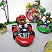 MARIO BROTHERS MARIO KART Racing Themed Birthday Cake Topper Set Featuring Figures and Decorative Themed Accessories