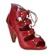 CB97 Women's Mid Heel Peep Toe Studs Gladiator Style Sandals