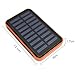 Solar Charger Power 20000mAh Outdoor Portable Charger Solar Power Bank Dual USB External Battery Pack Power Pack with Flashlight (IPX4 Waterproof, Dustproof, Solar Panel Charging, DC5V/2A Input)