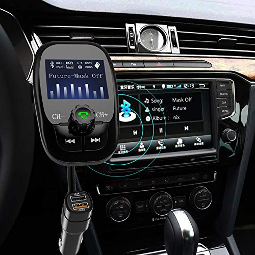 USHOT Wireless Car FM Transmitter Wireless Radio Adapter QC3.0 USB Charger Mp3 Player