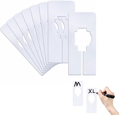 jeufun 8 Pack White Rectangular Closet Size Dividers Writable Reusable