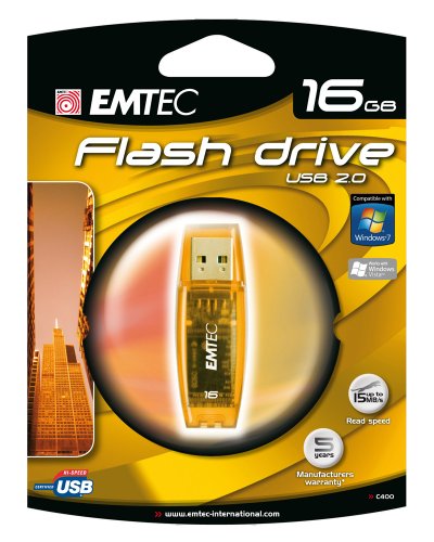 EMTEC C400 Candy II Series 16 GB USB 2.0 Flash Drive (Orange)