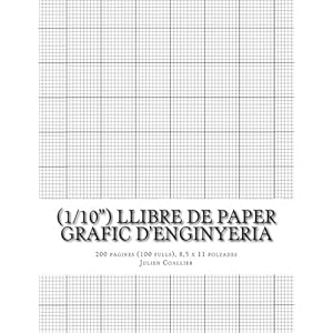 (1/10") Llibre de paper Grafic d'Enginyeria: 200 pagines (100 fulls), 8,5 x 11 polzades (Catalan Edition)