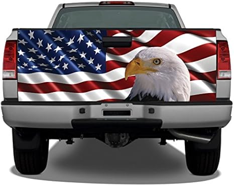 Amazon Com American Flag Bald Eagle 2 Truck Tailgate Wrap Vinyl Graphic Decal Automotive