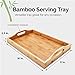 Juvale Bamboo Wood Serving Tray with Handles for Breakfast in Bed, Kitchen Counter, Ottoman (16 x 11 x 2 in)