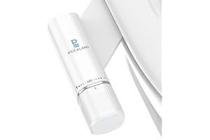 POCALAND Ultra-Slim Bidet Attachment, Posterior&Feminine Wash-(Retractable Dual Nozzles), Non-Electric Bidet Attachment for Toilet Seat, Adjustable Fresh Cold Water Pressure, Stainless Steel Inlet (White)