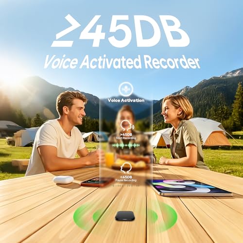 136GB (18800 Hour) Double-Sided Magnetic Voice Activated Recorder, Audio Recorder AI Smart Noise Reduction, MP3 & USB-C Digital Voice Recorder, 100H Continuous Recording Device for Meetings/Interviews