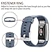 POY Replacement Bands Compatible for Fitbit Charge 2, Classic Edition Adjustable Sport Wristbands, Small Blue-Gray