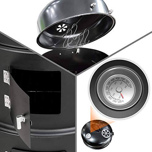 LBXKE BBQ Räucherofen, 3-In-1 Holzkohlegrill, Eingebautes Thermometer Und Einstellbare Belüftungsöffnungen, Große… – Bild 4