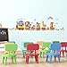 DECOWALL DA-1406A Animal Trains Kids Wall Stickers Wall Decals Peel and Stick Removable Wall Stickers for Kids Nursery Bedroom Living Room décor