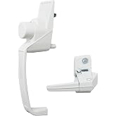 Ideal Security Model 910 Classic Push Button Handle with Latch for Storm Door and Screen Door, White