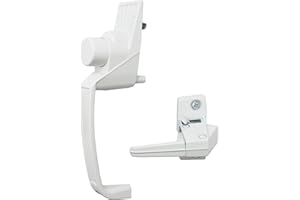 Ideal Security Model 910 Classic Push Button Handle with Latch for Storm Door and Screen Door, White