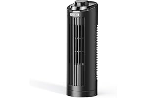 GRIDR Tower Fan for Bedroom (2025 New), Quiet Safe Bladeless with 3 Speeds, Portable Desk Fan with 80° Oscillation, Fast Cooling, Space-Saving, 13" Table Fan for Home Desktop Office
