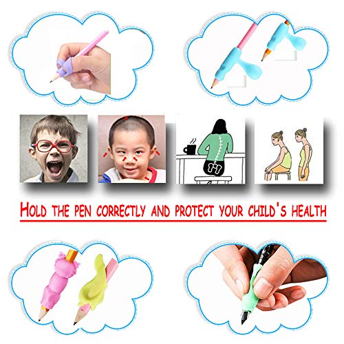COCOMK Pencil Grips Silicone Writing Aid Grip Handwriting Aids Writing Posture Correction Tool for Kids (Pencil Grips for Boy)