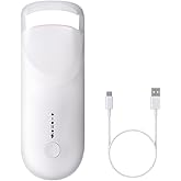 Heated Eyelash Curler,Portable Electric Heated Lash Curler Type-C Rechargeable Travel Eyelash Curlers with Heat Sensitive Silicone Pad,2-Level Adjustable Temp and Long-Lasting Natural Curves (White)