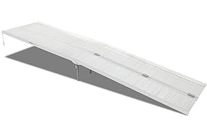 Mefeir 10' Wheelchair Ramp Threshold Portable Ramps w/Support Legs, 10ft for Home Steps Doorway Stairs Aluminum Handicap Metal House Mobile Porch Temporary Multifold Disable No-Slip Scooter Ramps