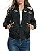 Zeagoo Womens Classic Quilted Jacket Short Patch Bomber Jacket