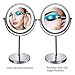 10x Magnified Lighted Makeup Mirror Touch-Sensor Dimmable Double Sided Magnifying Mirror Standing 360°Swivel Vanity Mirror Battery Operated 7
