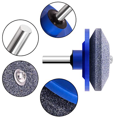 YOLIYANA Universal Lawnmower Blade Sharpener Lawn Mower Sharpener Grinder Wheel Stone Fit for Any Power Drill Hand Drill (4 Pack) - Thumbnail 2