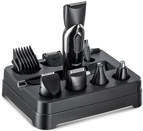 Veagins All-in-1 Lithium Powered Men's Grooming Kit, Beard Trimmer for Men, Hair Clippers, Shavers, Nose Ear Trimmers, Rechargeable