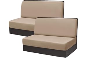 CRFATOP Sets of 2 RV Dinette Cushion Slipcover Velvet Elastic Camper Cushion Covers Stretch 2 Seat Sofa Chair Cover Furniture Protector for RV Car Bench 2 Backrest Covers & 2 Bench Covers,Caramel