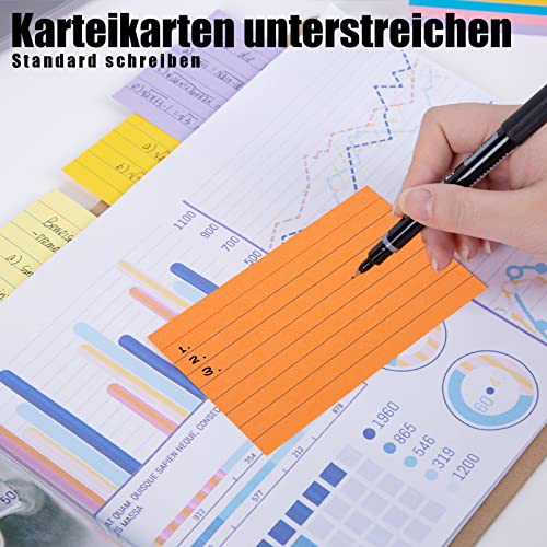 Koogel Karteikarte Linierte, 300 Blätter Linierte Lernkarten 125 mm x 75 mm Karteikarten 8 Farbenin für Unterwegs Vokabel Lernen Büro Schule Präsentation