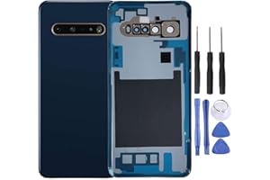 HQB-STAR Battery Back Glass Rear Cover Housing Door Replacement for LG V60 ThinQ (All Models) with Camera Lens/Adhensive, Frame Tape (Blue)