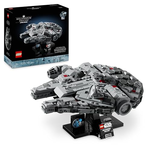Star Wars 75375 Millenium Falke – Raumschiff-Modell für Erwachsene mit Display-Ständer und Namensschild als Coole Schreibtischdeko – Geschenk für Fans von Eine Neue Hoffnung