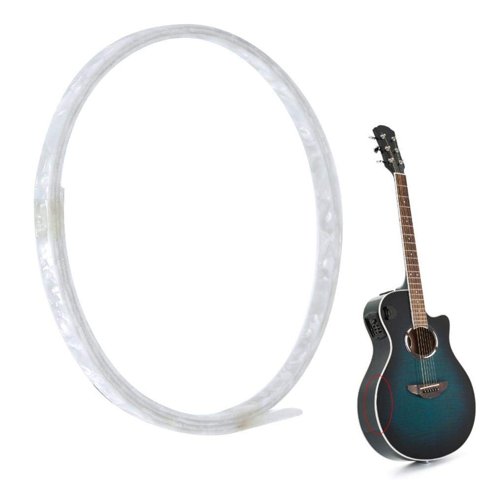 Bnineteenteam 5Pcs Guitar Binding Purfling,6mm Width Celluloid white pearl Guitar Binding Purfling for Acoustic Guitar Classical Guitars Performance Accessory Musical Instrument Accessories