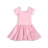 ALINTU Girls Ballet Dress Leotards Short Sleeve