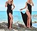 Lkous Women's Spaghetti Strap Backless Beach Dress Bikini Cover Up,Medium, Black