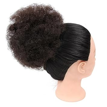 Fluffy Afro Kinky Curly Chignons Updo Hair Bun Synthetic Cozy