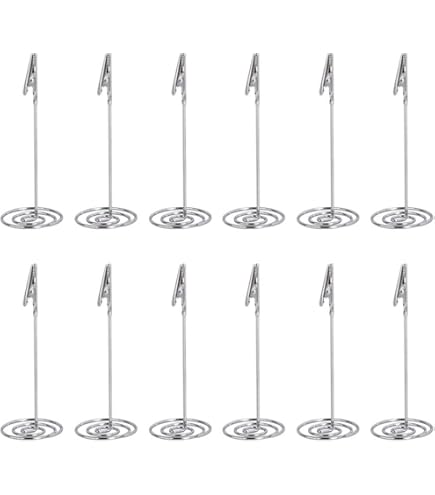 Amazon.com : 10pcs Table Number Holder Name Place Card Holder Memo Clip  Holder Stand Note Holder Pictures Card Paper Menu Clip (Pure White) :  Office Products