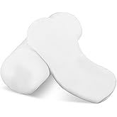 Bremorou Cervical Neck Roll Pillow Cover with Zipper 2pcs Round Pillow Covers, Soft Bolster Pillowcases for Cylindrical Cushion, Neck Roll Pillow Case Only (16.14 X 5.9 Inch, White)
