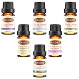 Oak Leaf Aromatherapy Essential Oils Set of 6 100% Pure Lavender, Peppermint, Tea Tree, Lemongrass, Eucalyptus and Blend, 10mL/bottle