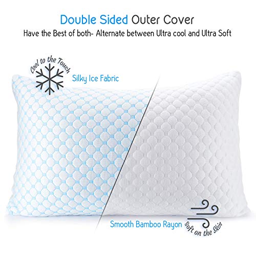 Nestl Cooling Pillows Queen Size Set of 2 Shredded Memory Foam