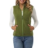 Fuinloth Women's Fleece Vest, Polar Soft Sleeveless Classic Fit with Zip up Pockets