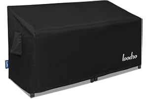 LooDro Patio Loveseat Cover, Outdoor Furniture Cover Waterproof, Heavy Duty 600D 76" W x 32.5" D x 33" H, Outdoor Sofa Cover with Air Vent