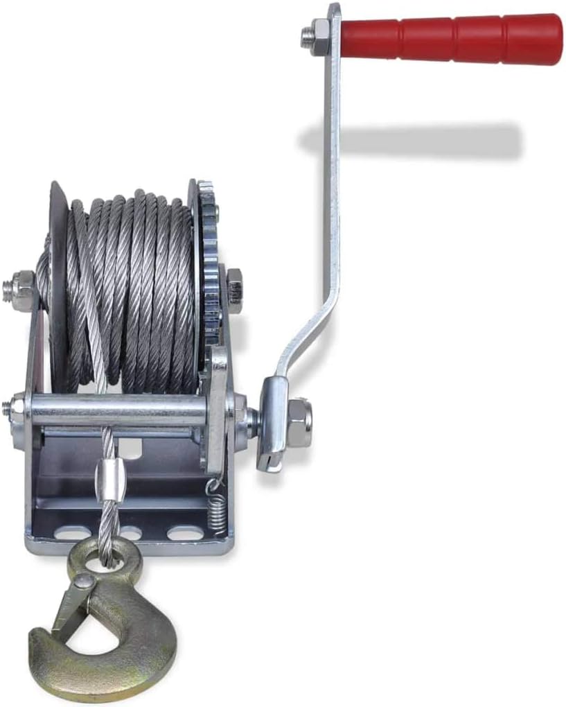 Verricello Manuale Da 10m Per Carichi Fino A 1130kg - Argano Con Cavo In Ferro - Foto 10