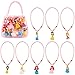 8 Pack Princess Dress up Accessories Costume Necklace Kit Activity Gift Set Toys for Girls Princess Snow White Cinderella Ariel Belle Aurora Party Favors