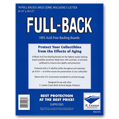 Full-Backs Large Comics, Magazines & Letters 42-Mil Backing Boards 8-1/4