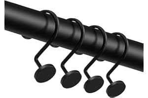 TENOVEL Decorative Shower Curtain Hooks Rings Rust Proof for Shower Curtain, Stainless Steel Bathroom Shower Hangers Rings fo