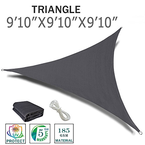 SUNNY GUARD 9’10” x 9’10” x 9’10” Charcoal Triangle Sun Shad ...