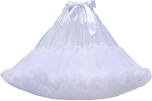 PhilaeEC Women's Elastic Chiffon Petticoat Puffy Tutu Tulle Skirt Princess Ballet Dance Pettiskirts Underskirt Multi-Layer