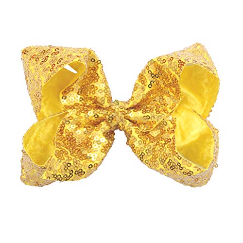 15Pcs Bling 6 Inch Hair Bows Large Big Sparkly Glitter Sequin Bows Alligator Hair Clips for Baby Girls Toddlers Kids Children Teens