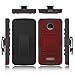 Elegant Choise Moto Z Play Case, Moto Z Play Holster Case, Heavy Duty Dual Layer Full Body Protective Kickstand Case Cover with Belt Clip Holster Case for Moto Z Play Droid (Red)