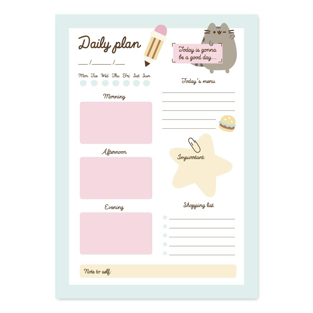 Grupo Erik Daily Planner A5 - Pusheen Cat Stationery | Weekly Planner Family, Desk Calendar, 54 Tear Off Pages Notepad | Pusheen Gifts For Cat Lovers, Stationery Gifts Under 5 Pounds